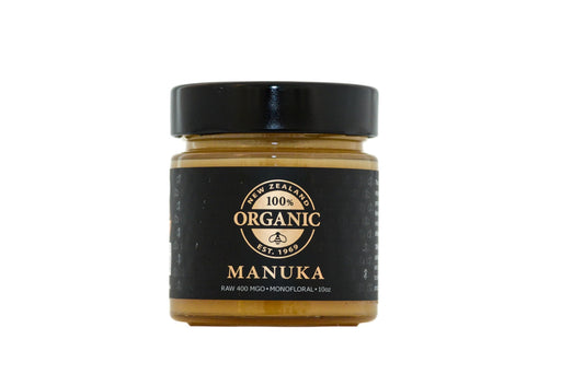 100% Organic New Zealand Raw Manuka Honey 400MGO – 10oz Glass Jar, Kosher Certified, Pure Superfood, Independently Tested, Non-GMO, Hive to Hand - Medaid International
