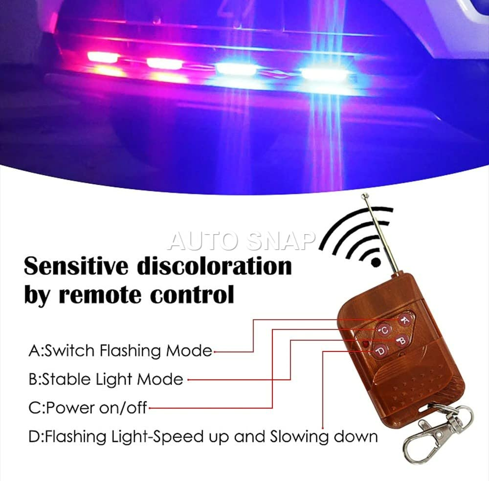 LED Police Lights for Car FSO Strobe Light Wireless Remote Ambulance 12V Emergency Warning Flash Strobe Car Accessories - Medaid International