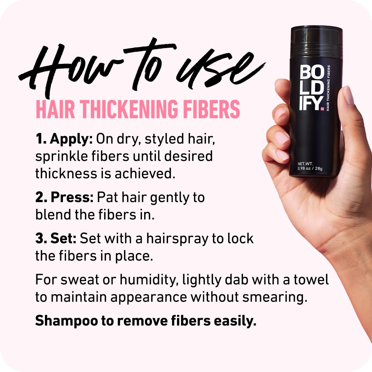 BOLDIFY Hair Fibers (56g) - Fill In Thinning and Fine Hair for an Instantly Fuller, Thicker Look - 14 Shades for Women & Men - Dark Brown - Medaid International