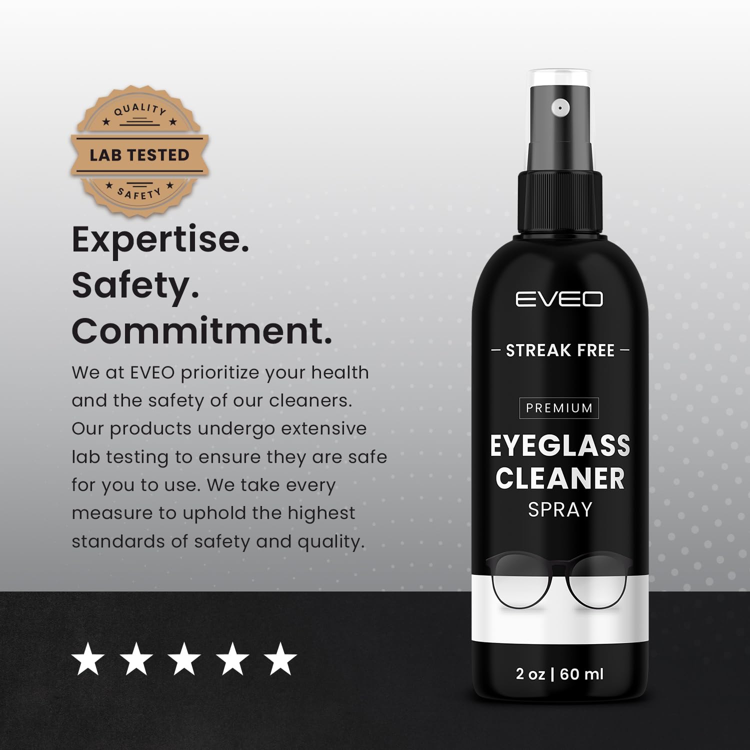 EVEO Eyeglass Cleaner Spray - Glasses Cleaner No Streaks Technology & Microfiber Cleaning Cloth - Glasses Cleaning Kit, Eye Glass Cleaners Spray Lens Cleaner - Screen & Eye Glasses Kit - 2 Pack - Medaid International