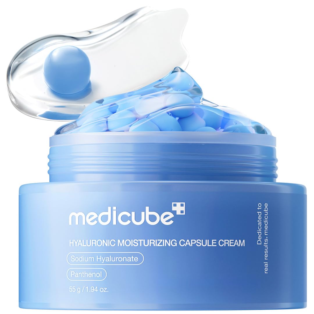 medicube Hyaluronic Acid Capsule Cream | 120H Long-Lasting Hydration, Barrier Care & Calming Daily Facial Moisturizer For All Skin Types | With Hyaluronic Acid, Panthenol & Ceramides | Korean Skincare - Medaid International