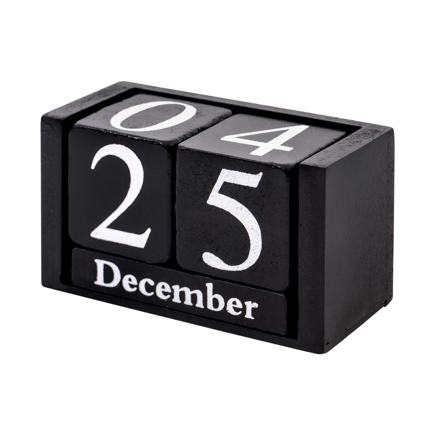 Notakia Wooden Gaobei Desk Blocks Calendar Perpetual Block Month Date Display (Black Small) - Medaid International