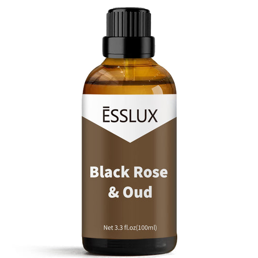 Black Rose & Oud Fragrance Oil, ESSLUX Large Single Scented Oils 100 ml (3.3 oz), Aromatherapy Essential Oils for Home for Diffuser, Massage, Soap, Candle Making Scents - Medaid International