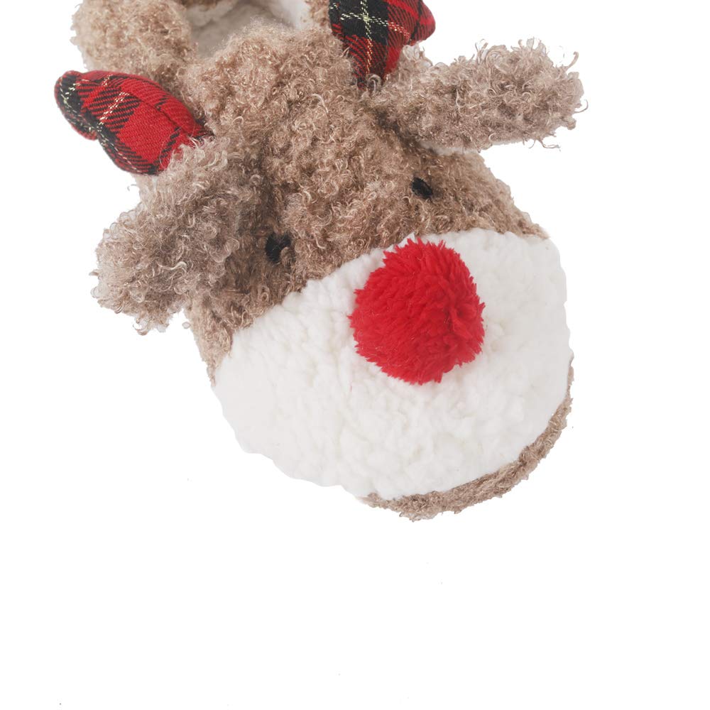 ANNALEMON Christmas Slippers for Women Fuzzy Reindeer House Shoes with Memory Foam 9 Brown - Medaid International