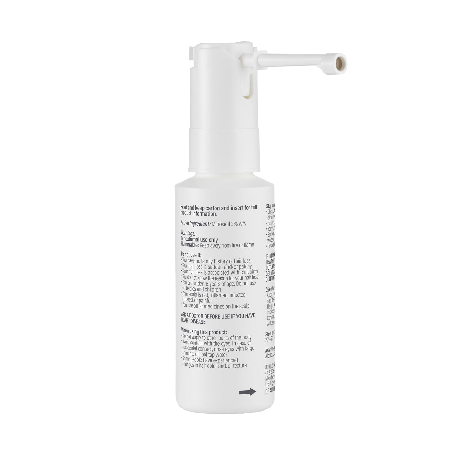 BosleyMD Minoxidil Woman Spray, Thinning Treatment/Hairspray for Hair Loss and Hair Regrowth, Topical Solution, No Mess Sprayer, 2-month Supply - Medaid International