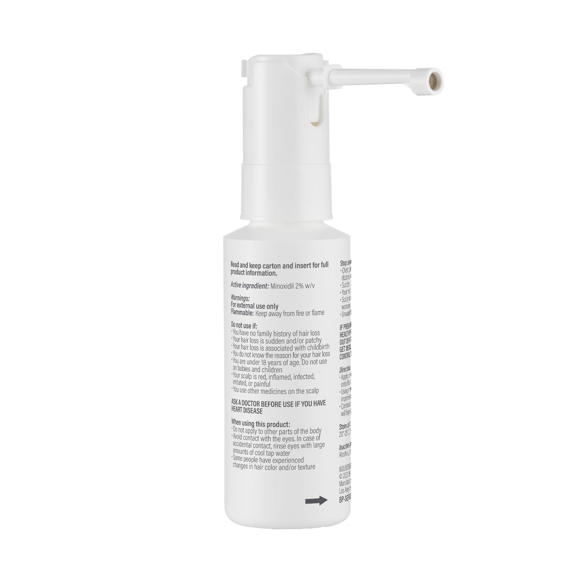 BosleyMD Minoxidil Woman Spray, Thinning Treatment/Hairspray for Hair Loss and Hair Regrowth, Topical Solution, No Mess Sprayer, 2-month Supply - Medaid International