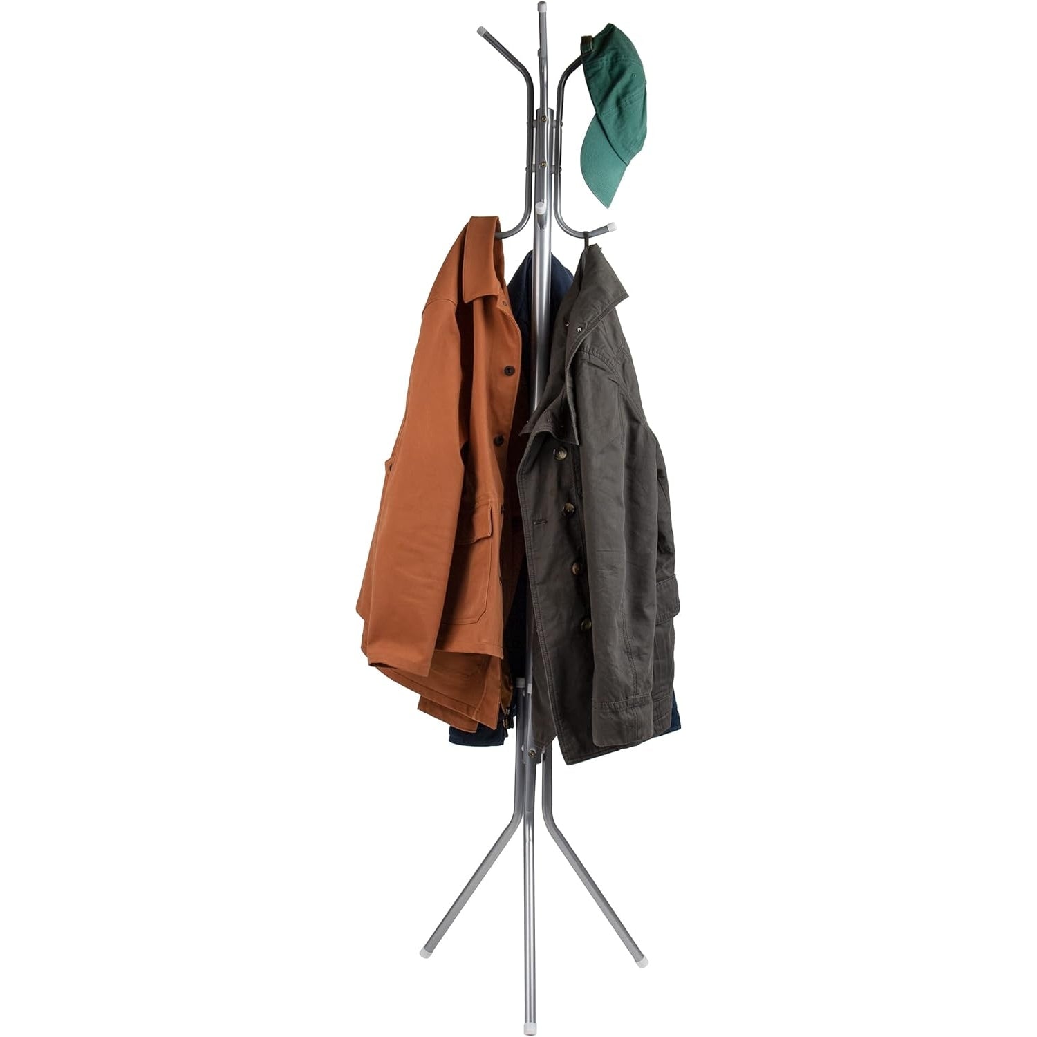 Mind Reader COATRACK11 Standing Metal Coat Rack Hat Hanger 11 Hook for Jacket, Purse, Scarf Rack, Umbrella Tree Stand, Black - Medaid - Lebanon