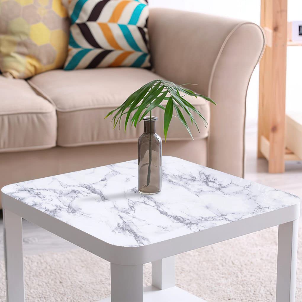 Arthome White Marble Contact Paper - Peel and Stick Wallpaper - Self-Adhesive & Removable Wall Paper for Furniture Desk, Kitchen Countertop, Cabinet, Shelf Liner, Wallcovering, (17"x120") - Medaid International