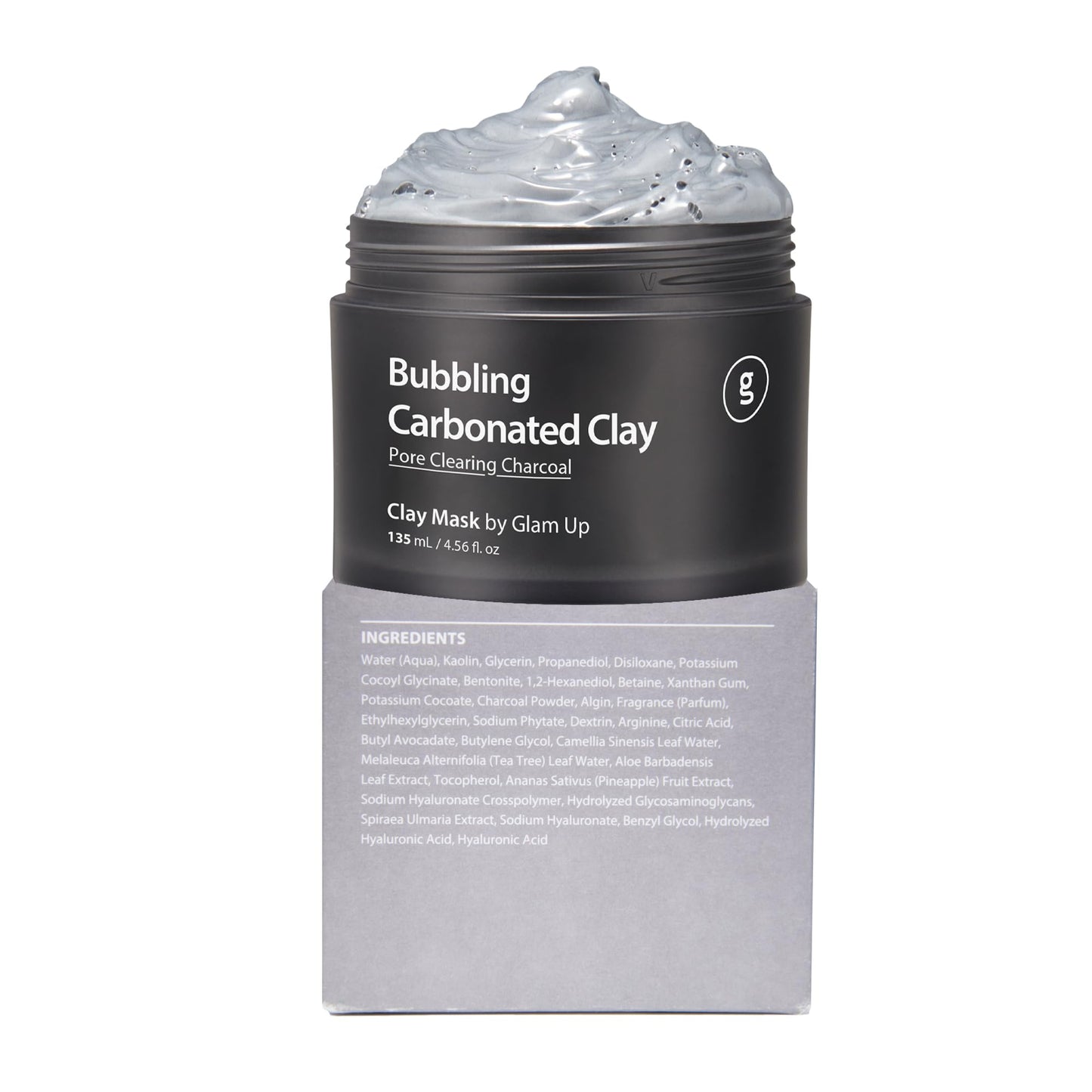 GLAM UP Clean Bubbling Carbonated Clay Mask for Face Purifying- Blackhead Remover, Peel Off, Pore Clearing, Deep Cleansing, Detoxing Bubble Clay Mask, Vegan 135ml (4.56 Fl Oz) - Medaid International