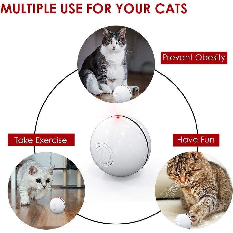 Solfej - Smart Interactive Cat Toy Ball, USB Rechargeable, 360° Rotation, LED Light