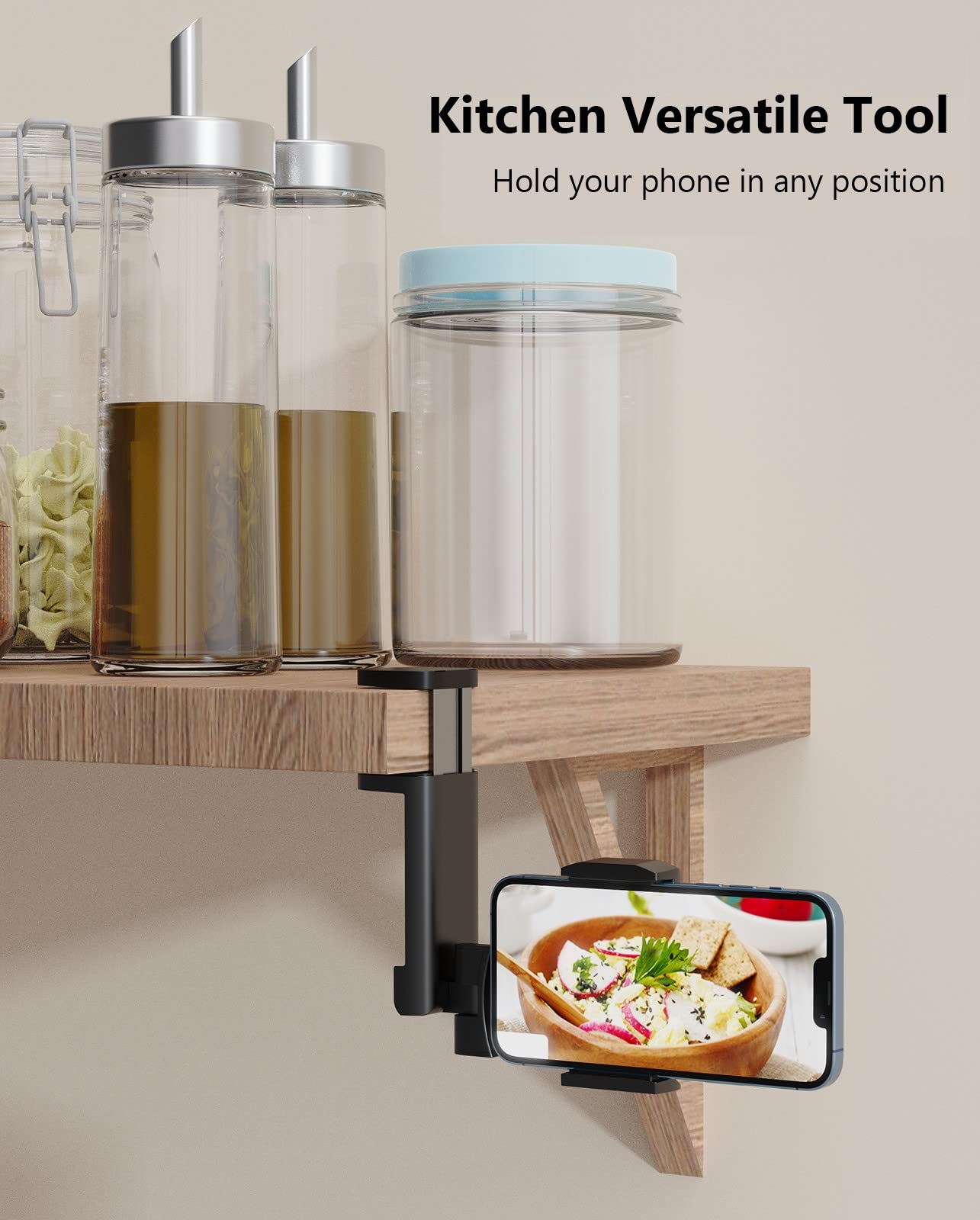 MiiKARE Airplane Travel Essentials Phone Holder, Universal Handsfree Phone Mount for Flying with 360 Degree Rotation, Accessory for Airplane, Travel Must Haves Phone Stand for Desk, Tray Table - Medaid International