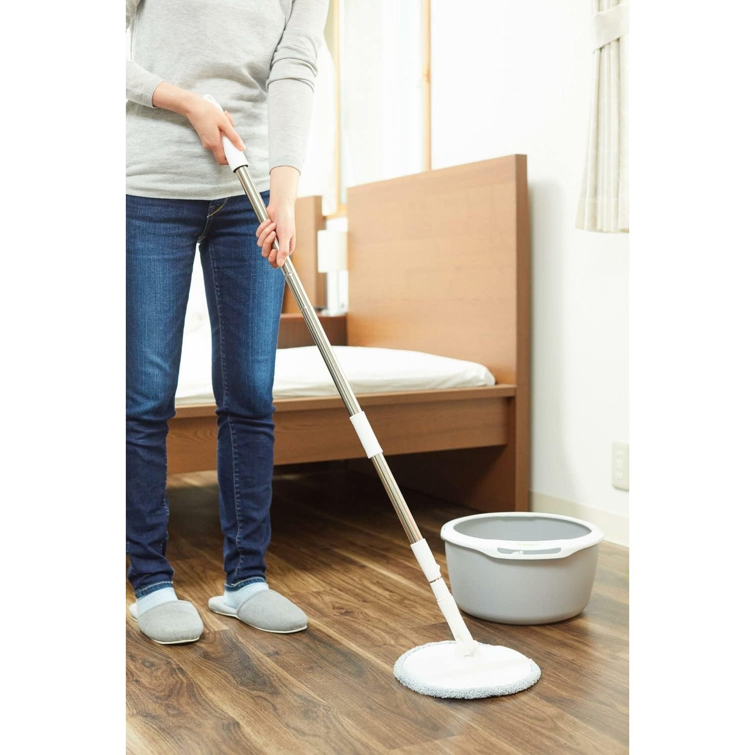 Scotch-Brite 2-in-1 Bucket Spin Mop Set (Includes: mop with Stick, Bucket, mop Refill) | 360 Easy All-Around Cleaning | Cleaning Mop | rinsing and Drying in a Single Bucket | Floors | 1 Set/Pack - Medaid International