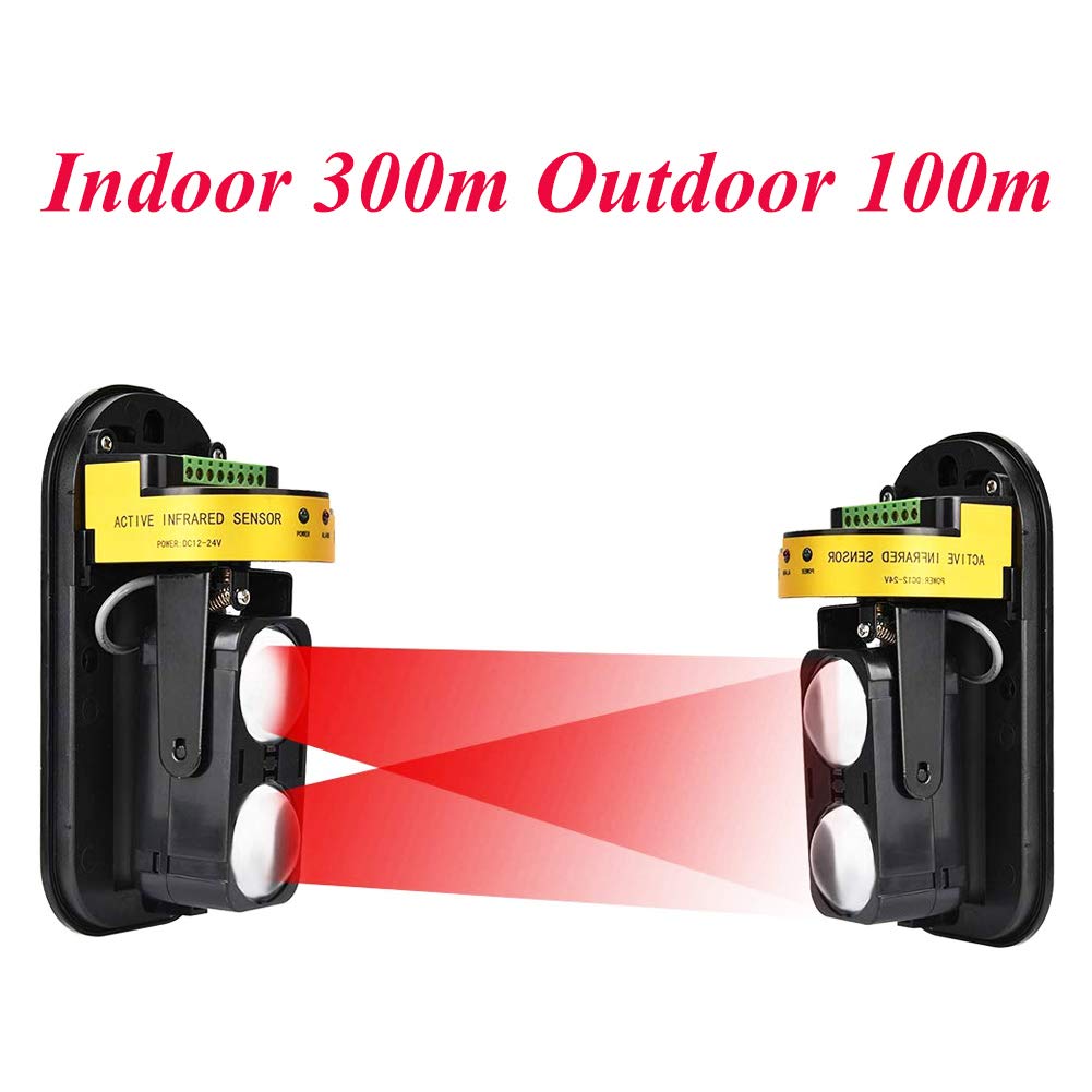 Dahszhi Dual Laser Detector Alarm Beam Sensor Indoor 300m Outdoor 60m Infrared Detector 6.7"x3.1" - Medaid International