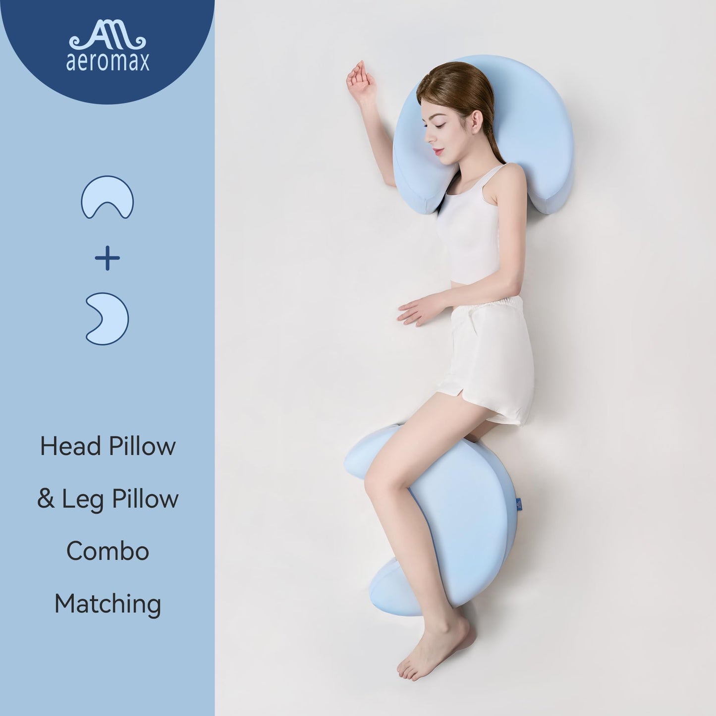 Side Sleeping Pillow with Arm Holes - Ergonomic Memory Foam Pillow for Cervical, Neck, Shoulder & Rotator Cuff Pain Relief - Ideal for Side Sleepers.(Blue) - Medaid International