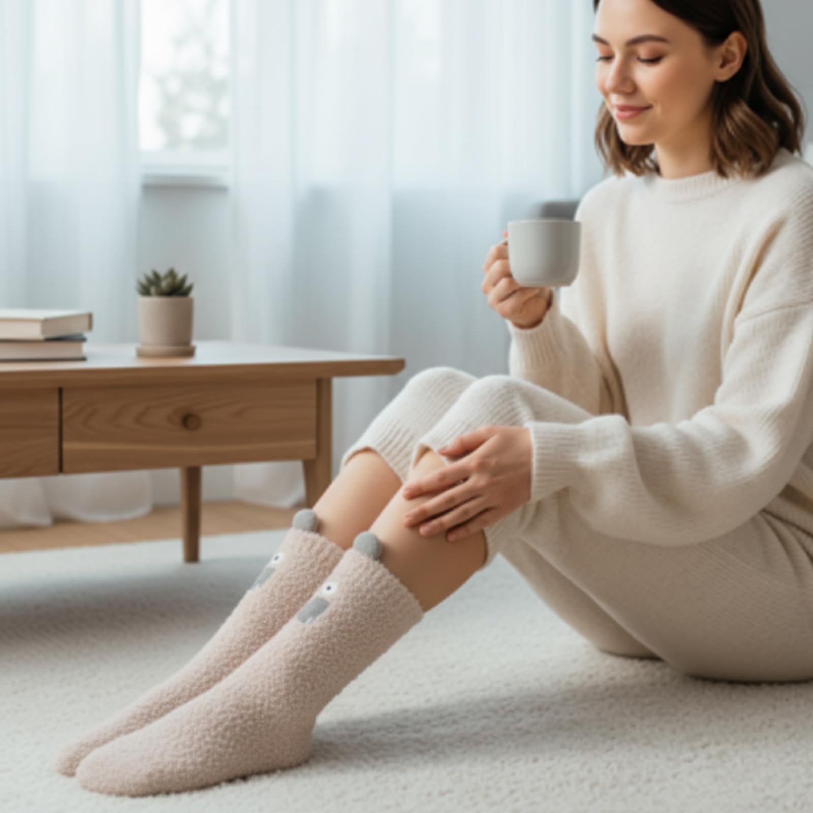 Foaincore 12 Pairs Women Fuzzy Socks Soft Fluffy Cute Animal Slipper Socks Winter Warm Sleeping Slipper Xmas Gift for Girls Women(Classic) - Medaid International