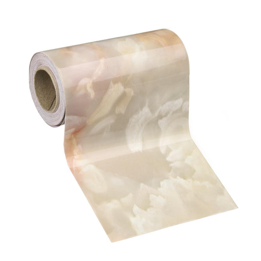 HARFINGTON Wood Grain Wallpaper Border 4" x 16.4ft PVC Self-Adhesive Textured Frame Sticker Waterproof Wall Decorative Wallpaper for Floor Door Table Cabinets Desk, Yellow Pattern - Medaid International