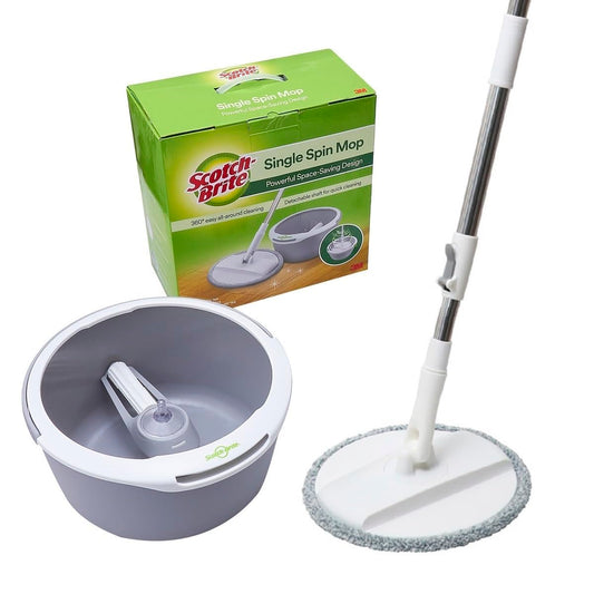 Scotch-Brite 2-in-1 Bucket Spin Mop Set (Includes: mop with Stick, Bucket, mop Refill) | 360 Easy All-Around Cleaning | Cleaning Mop | rinsing and Drying in a Single Bucket | Floors | 1 Set/Pack - Medaid International