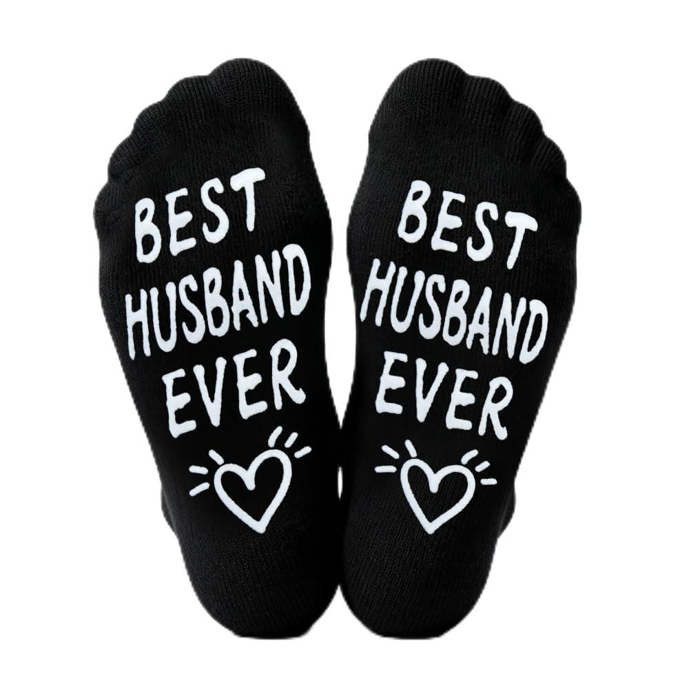 Sudaporn Husband Sock Gifts for Him Hubby Anniversary Birthday Christmas Gifts from Wife Wifey, Hubby Crew Socks for Father Day Gift Husband Soft Sock Christmas Xmas Stocking Stuffer - Medaid International