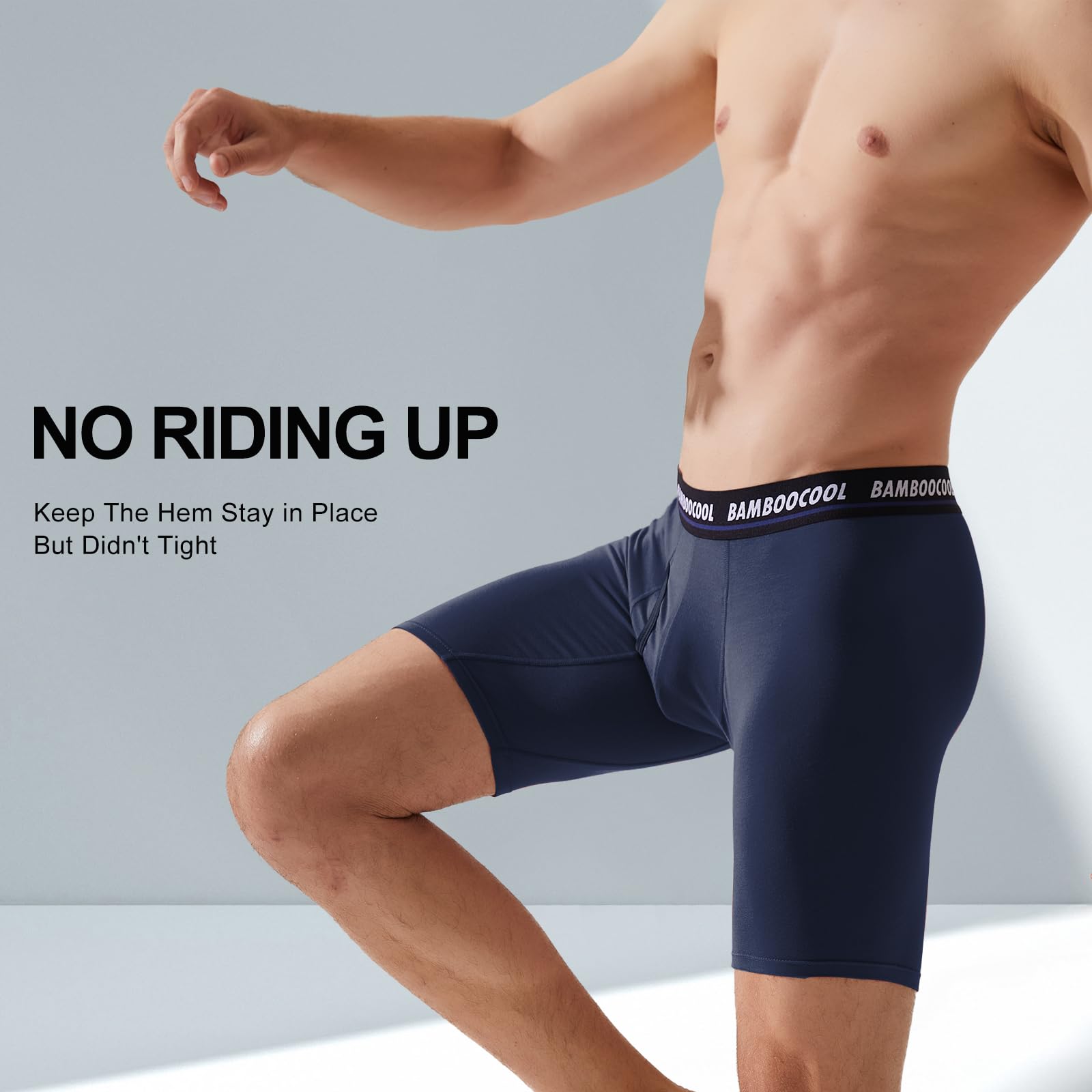 BAMBOO COOL Men's Long Boxer Briefs Performance Long Leg Sports Boxer Brief Underwear MultiPack - Medaid International