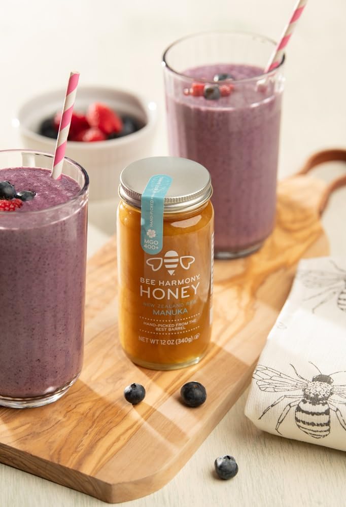 Bee Harmony Raw Manuka Honey, 400+ MGO, New Zealand, 12 OZ - Medaid International
