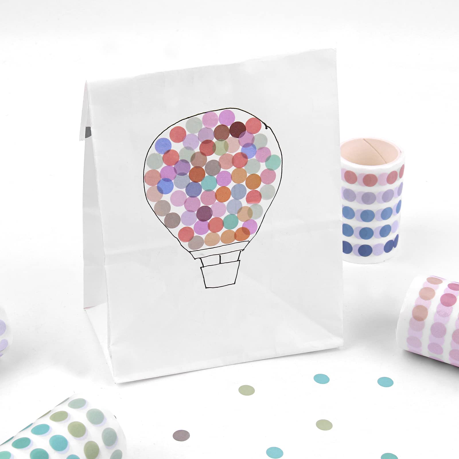 NOGAMOGA Washi Dot Stickers, 8mm Small Translucent Circle Stickers Washi Tape Small Round Color Coding Labels for Bullet Journals, Planners, Calendars, Manila Files - 8 Rolls - Medaid International