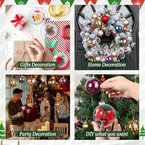 10pcs 2.36''/60mm Christmas Balls Clear Plastic Fillable Baubles Ball for Christmas Tree Ornaments Hanging Pendants Wedding Party Christmas Decorations Navidad, DIY Christmas Ornaments - Medaid International
