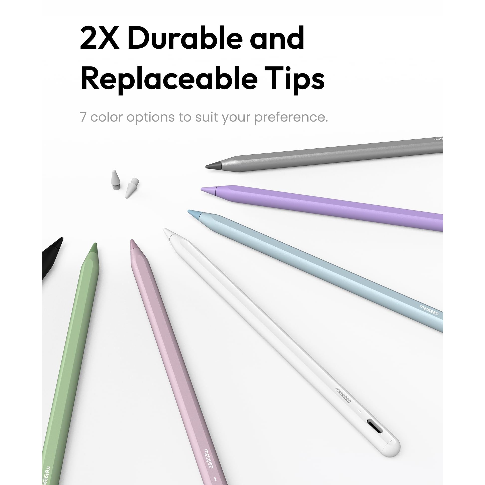 Metapen Pencil A8 for Apple iPad 2018-2025, (2X Faster Charge), Tilt Sensitivity, Pixel Precision, Stylus Pen for iPad 11/10/9/8/7/6th Gen, Pro 12.9/11/13-inch M4, Air 3/4/5/M2/M3, Mini 5/6th, Pink - Medaid International