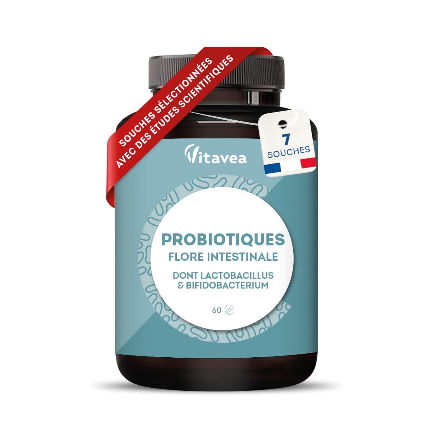 Probiotique Flore Intestinale - 7 souches dont Lactobacillus & Bifidobacterium - 28 Milliards d'UFC/jour - Transit & Microbiote Intestinal - 60 Gélules Végétales – Fabriqué en France - Vitavea - Medaid International