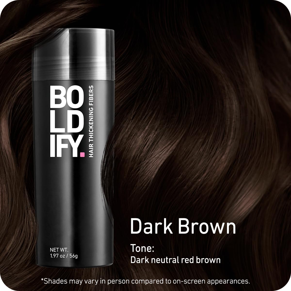 BOLDIFY Hair Fibers (56g) - Fill In Thinning and Fine Hair for an Instantly Fuller, Thicker Look - 14 Shades for Women & Men - Dark Brown - Medaid International