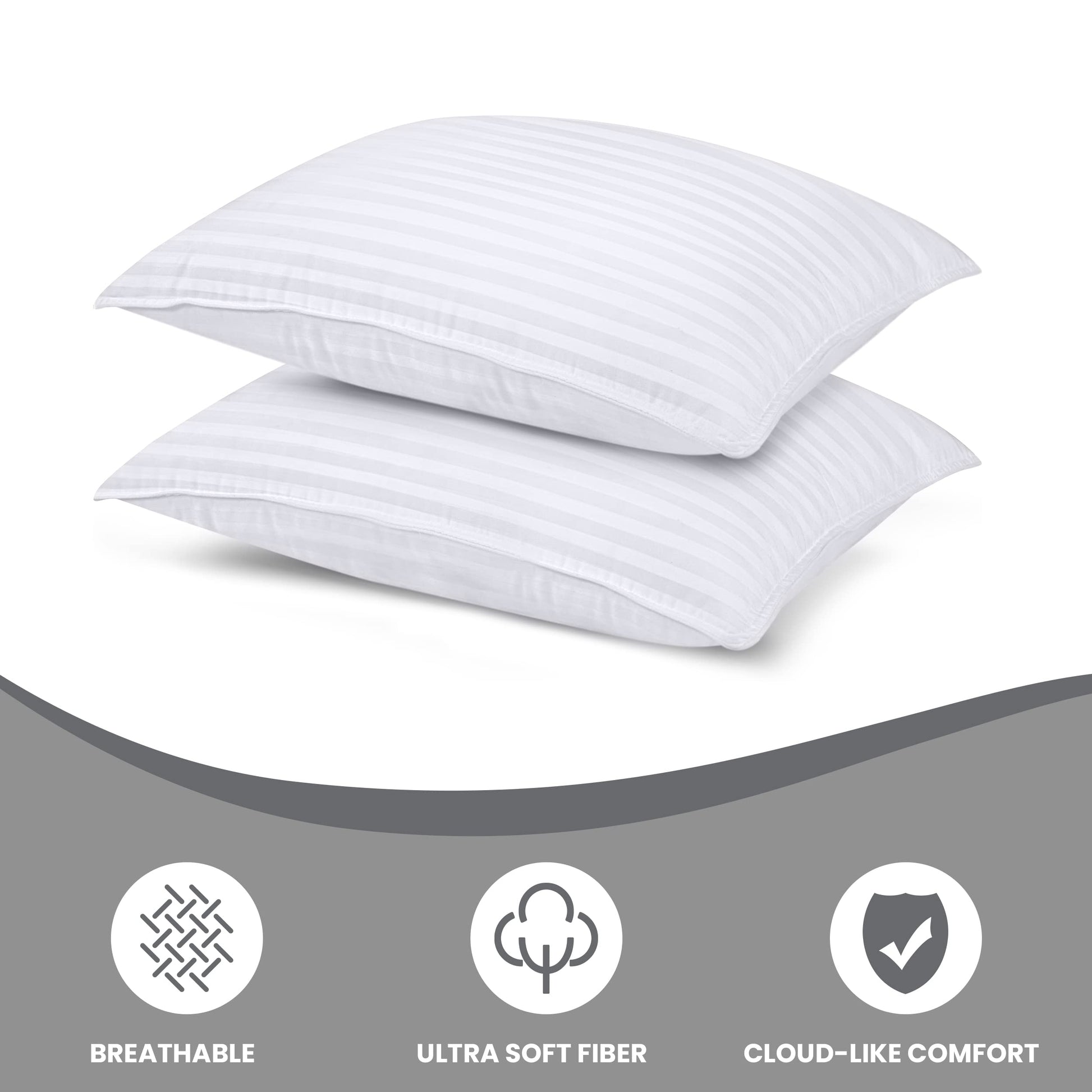 Utopia Bedding Bed Pillows for Sleeping Queen Size (White), Set of 2, Cooling Hotel Quality, for Back, Stomach or Side Sleepers - Medaid International