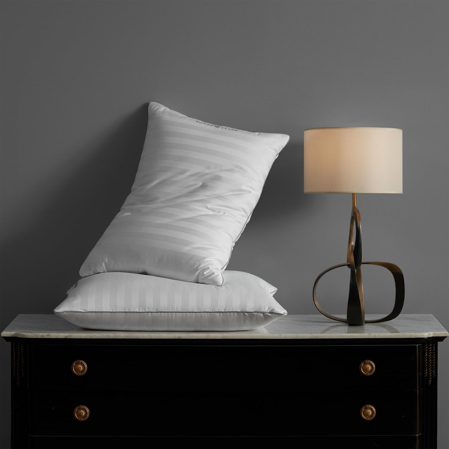 Hotel Grand White Luxury Feather Down Fluffy Bed Pillows 500 Thread Count Queen Size Pillows Set of 2 Pack Machine Washable 100% Cotton Breathable for Side/Back Sleeper Pillows,20" X28"(2 Pack) - Medaid International