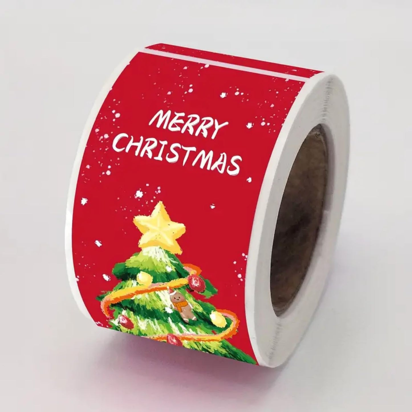 150psc Christmas Sealing Stickers Matte Adhesive Seals with Festive Tree for Gift Wrapping, Greeting Cards and Envelopes, Red - Medaid International