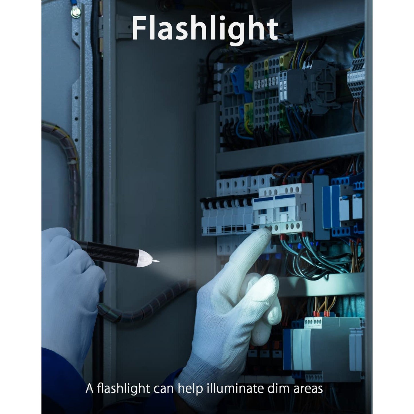 Wintact Non-Contact AC Voltage Detector Pen, 12V-1000V/48V-1000V Dual Range, High/Low Adjustable Sensitive, Live/Null Wire Breakpoint Tester with Flashlight, LCD Flashing Audible Buzzer Alarm - Medaid International