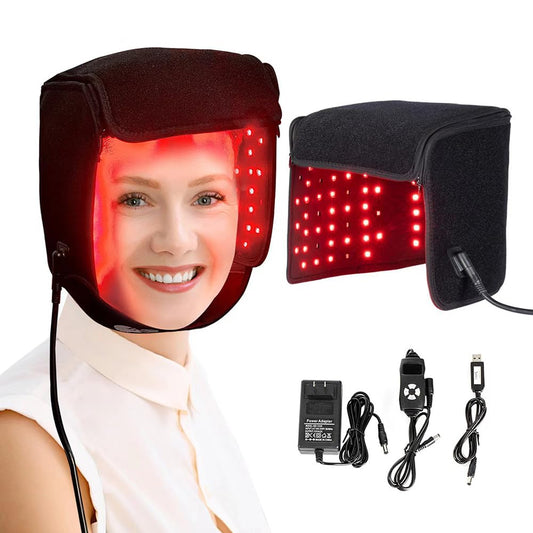 Red Light Therapy Hair Wrap - 660nm Red & 850nm Infrared Light, 10-90 Min Auto Shutoff, Portable Design for Stimulating Hair Growth & Activating Follicles. - Medaid International
