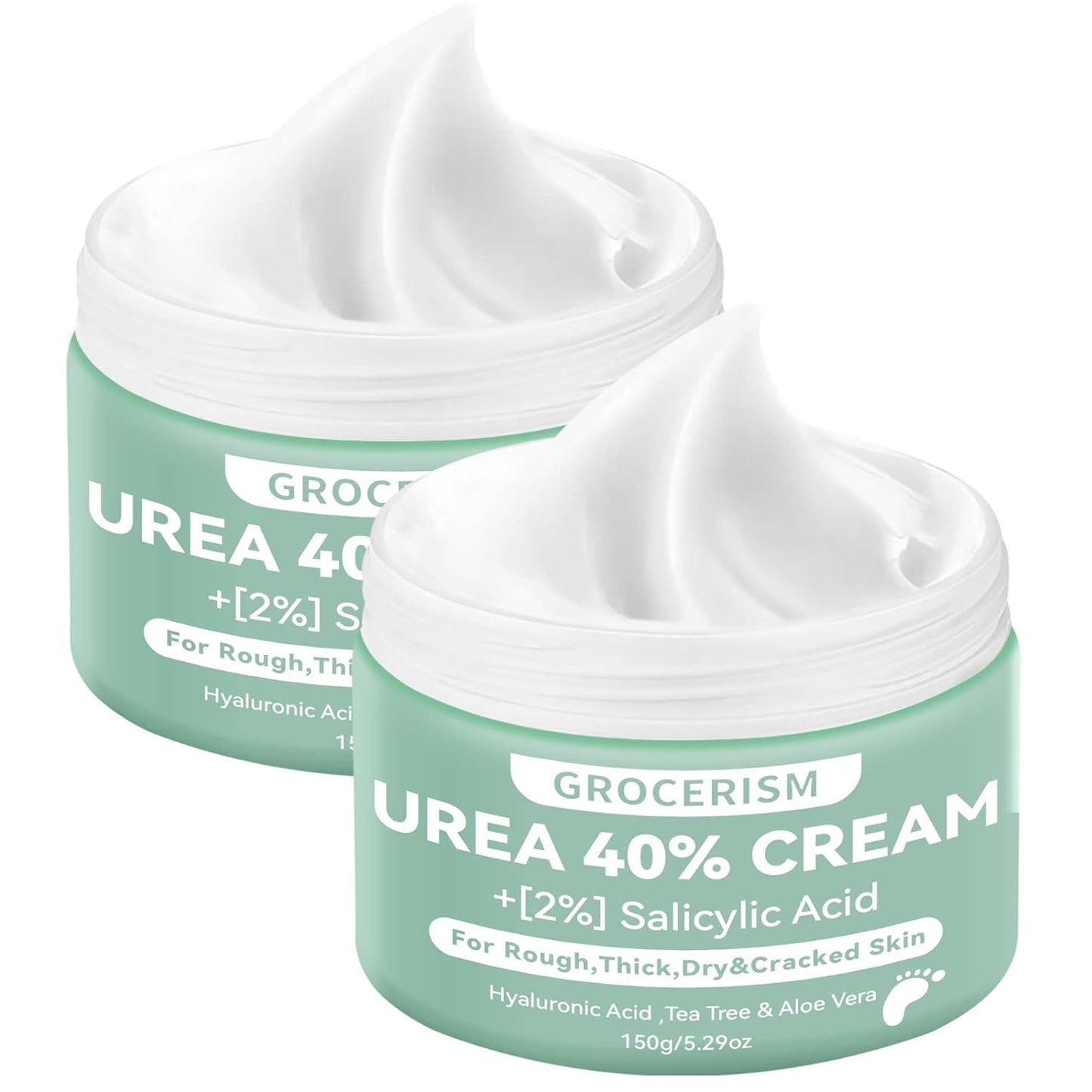 Urea Cream 40 Percent For Feet Plus 2% Salicylic Acid 5.29 oz || Foot Cream and Hand Cream Maximum Strength with Hyaluronic Acid,Tea Tree,and Aloe Vera For Deep Moisturizes,Callus Remover - Medaid