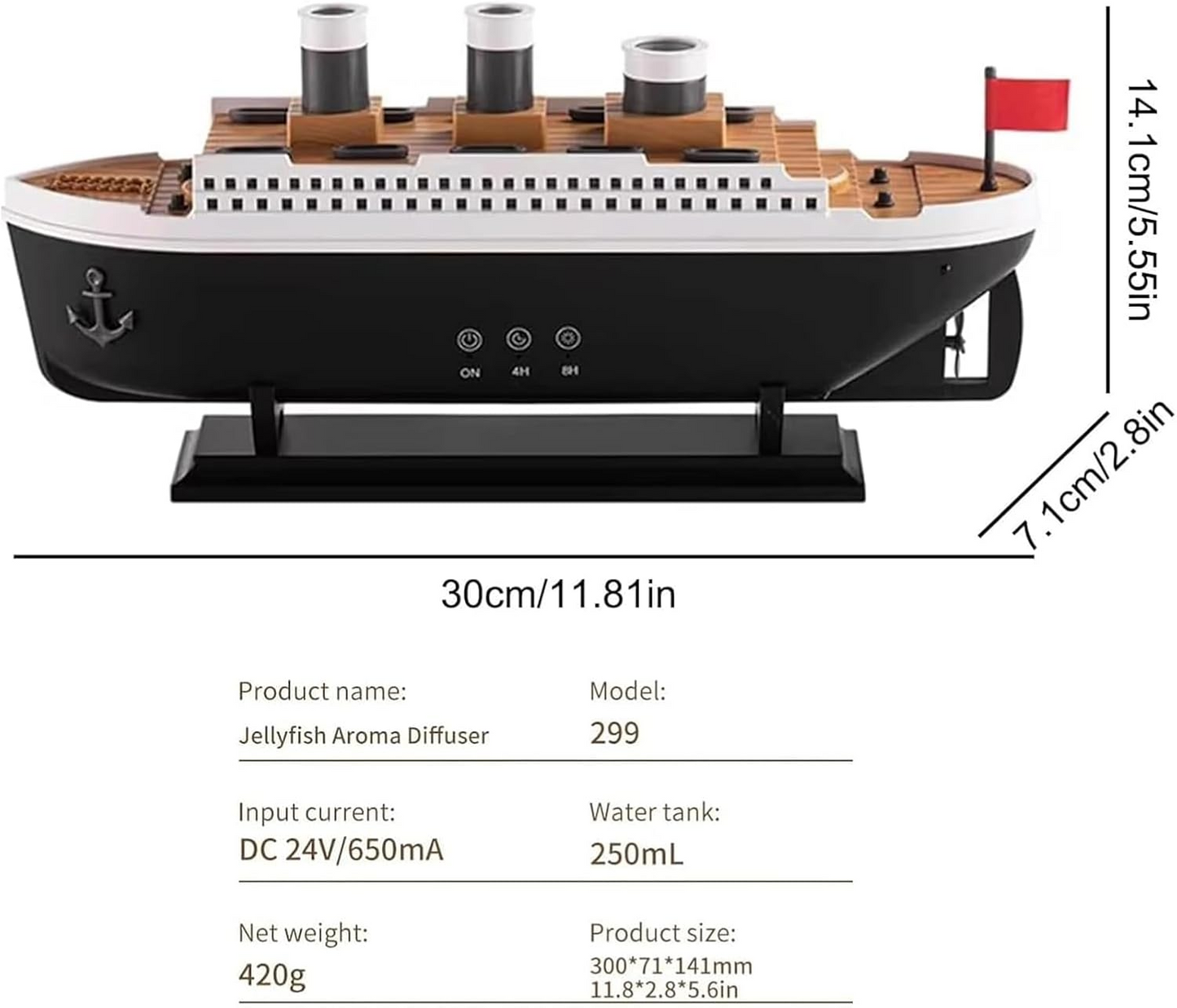 üö¢ Titanic Humidifier & Essential Oil Diffuser ‚Äì Aromatherapy - Medaid International