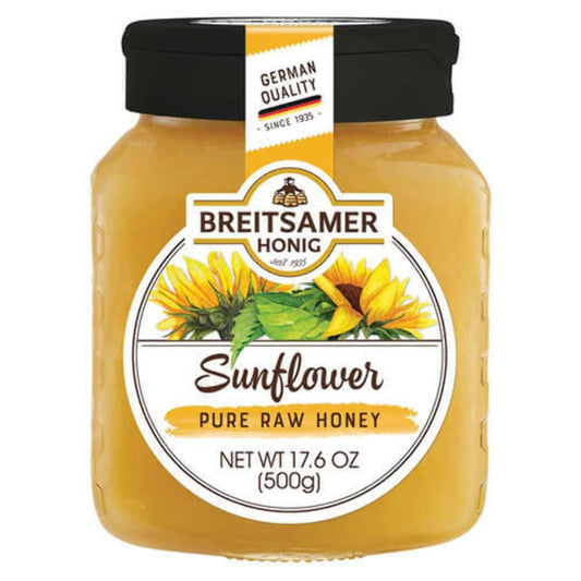 Breitsamer Sunflower Raw Honey Jar, 17.6 Ounce - Medaid International