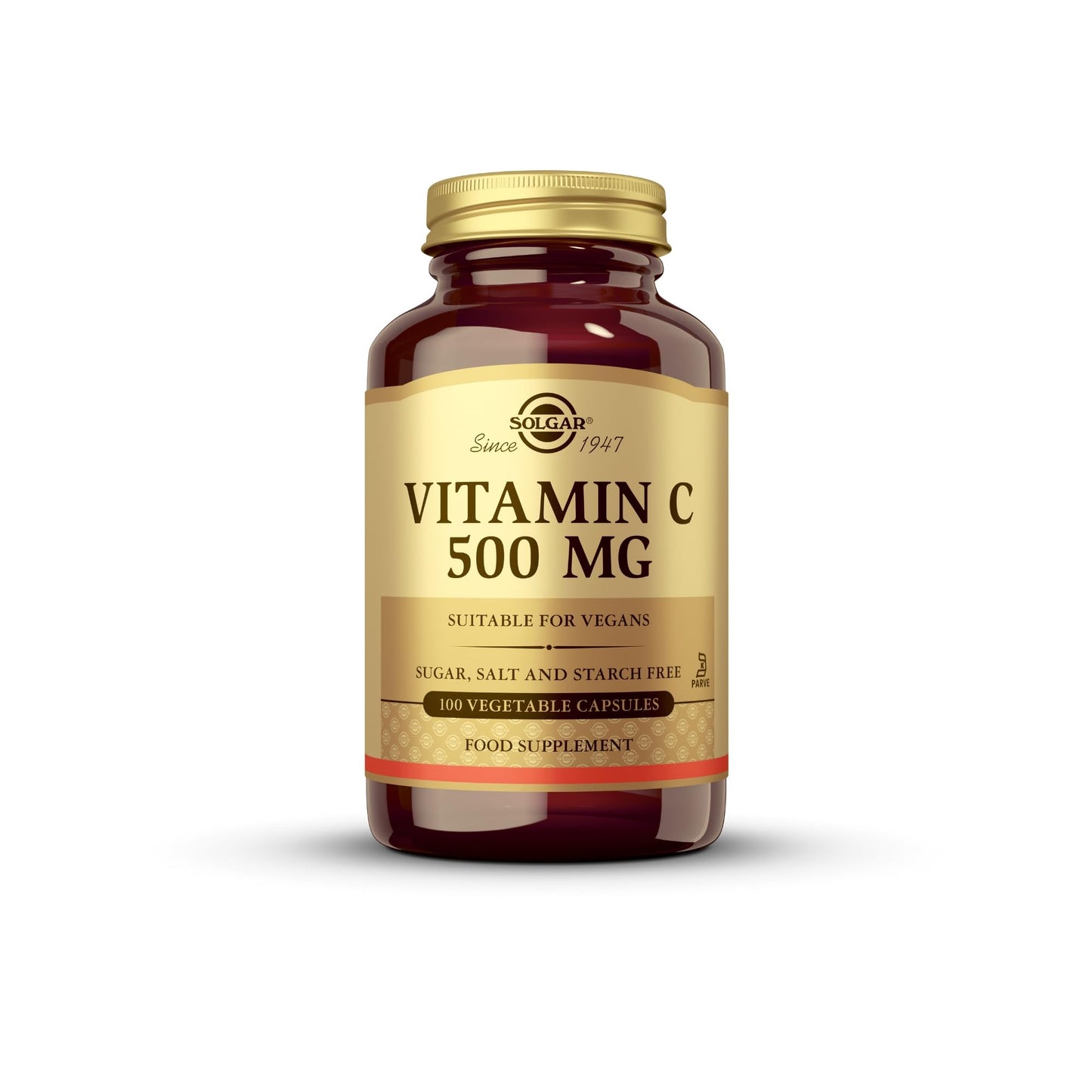 Solgar Vitamin C 500 mg, 100 Vegetable Capsules - Antioxidant & Immune Support - Overall Health - Supports Healthy Skin & Joints - Non GMO, Vegan, Gluten Free, Kosher - 100 Servings - Medaid International