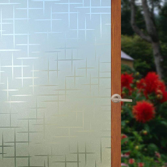 Arthome Frosted Window Film,35.4x100 inch Non-Adhesive, Privacy Film for Glass Windows, Self Static Cling Decorative Window Cling Anti-UV Window Sticker for Home Office - Medaid International