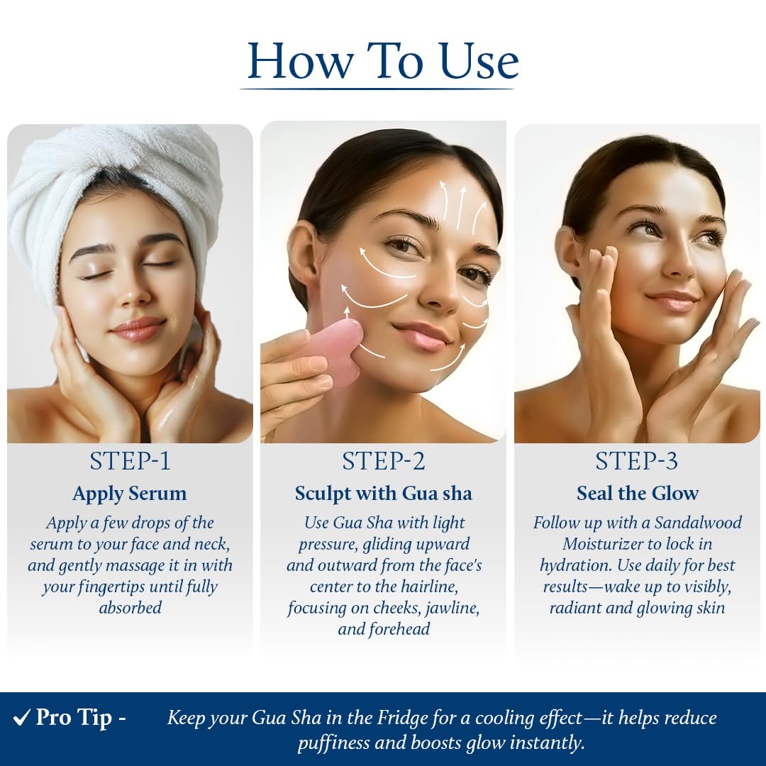 Blue Nectar Kumkumadi Oil with Gua Sha | Ayurvedic Face Oil for Glowing Skin | Natural Face Serum for Women & Men with Gua Sha Stone (26 Herbs, 1 Fl Oz) - Medaid International