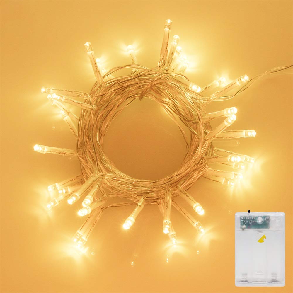 ANJAYLIA 20Ft 40 LED Fairy String Lights Battery Operated, Waterproof Twinkle Christmas Tree Lights with 2 Modes for Christmas Indoor Outdoor Garden Wedding Home Decoration Warm White - Medaid International