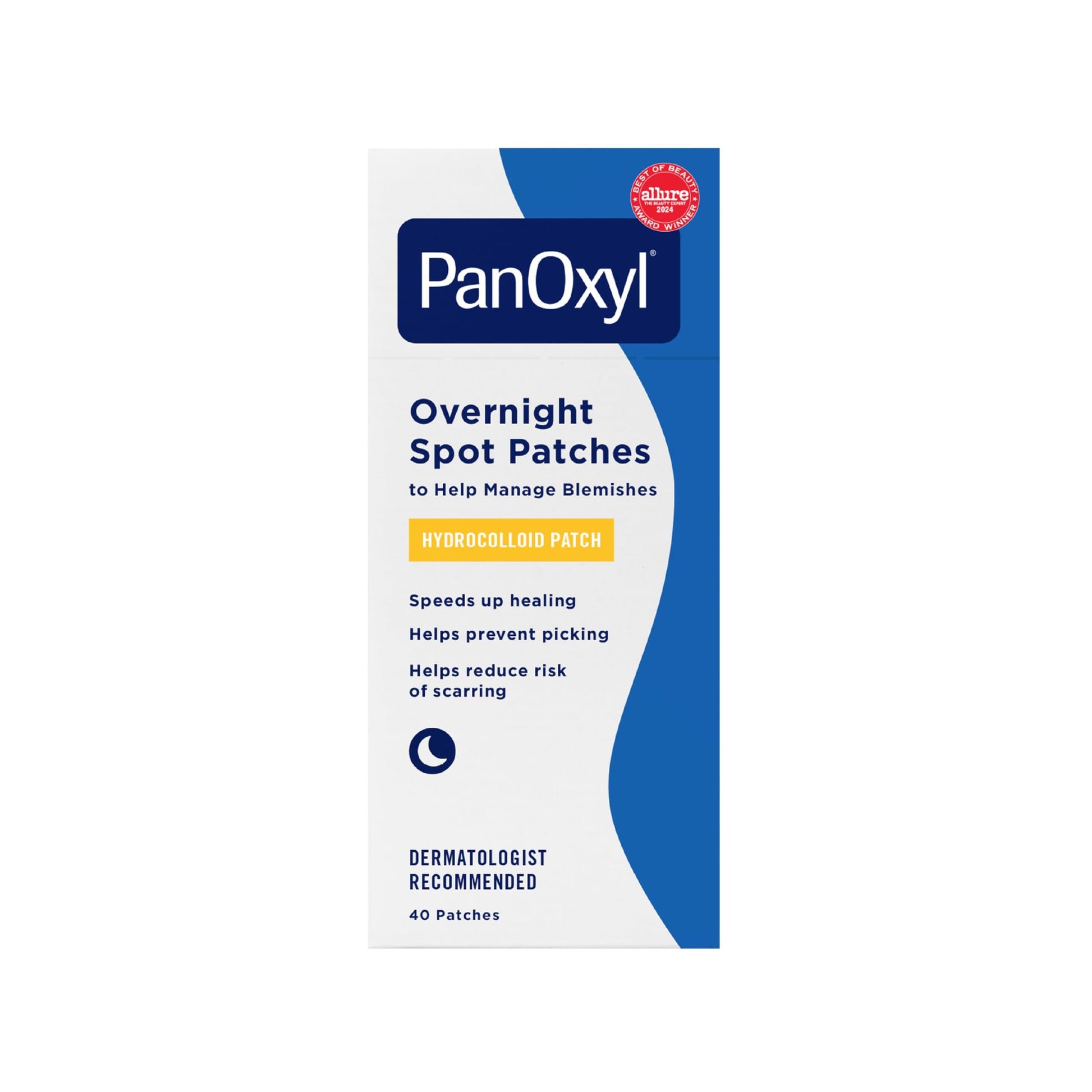 PanOxyl PM Overnight Spot Patches, Advanced Hydrocolloid Healing Technology, Fragrance Free, 40 Count Pack of 1 - Medaid International