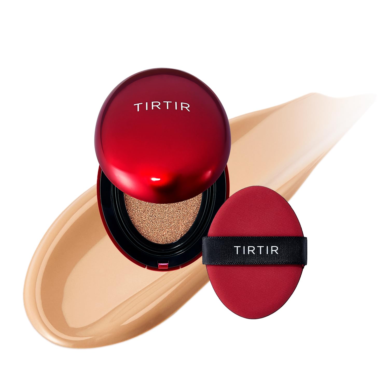 TIRTIR Mask Fit Red Cushion Foundation | Japan's No.1 Choice for Glass skin, Long-Lasting, Lightweight, Buildable Coverage, Semi-Matte (23N Sand, 0.63 Fl Oz (Pack of 1)) - Medaid