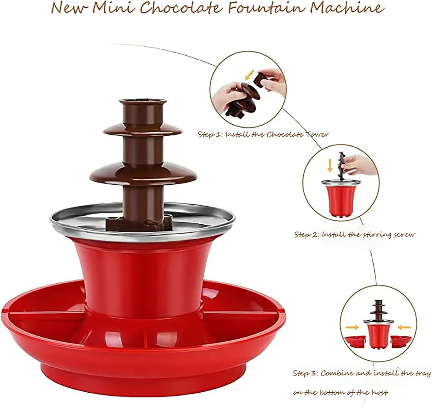 Chocolate Fountain Machine, Mini Fondue Set - Medaid International