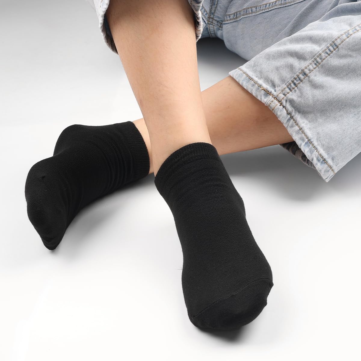10 Pairs Men's Ankle Socks Breathable Casual Low Cut Socks for Men Women US 6-9 (Black) - Medaid International