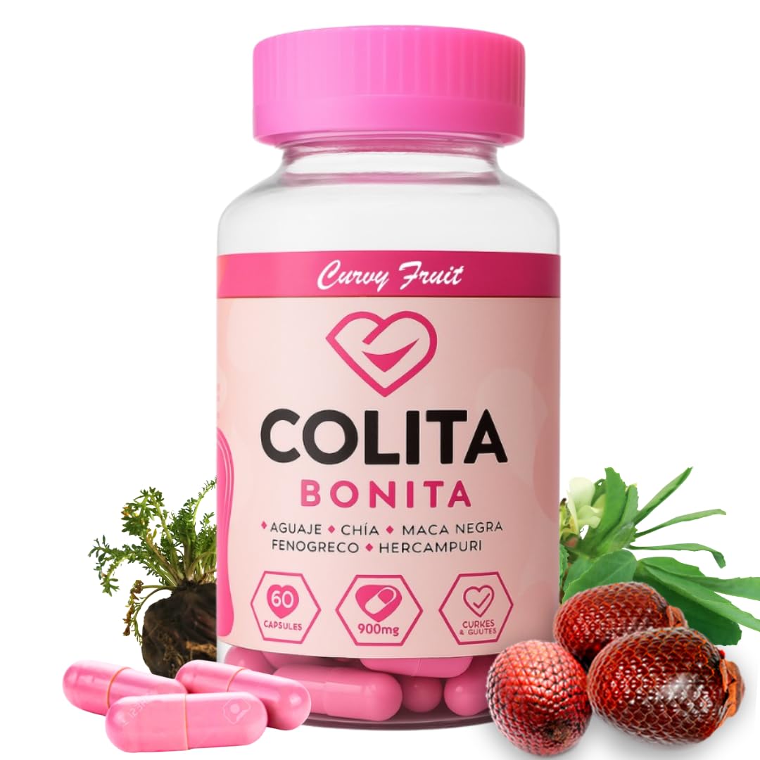 Colita Bonita – Aguaje, Black Maca & Fenugreek Pills – Natural Booty Growth & Hip Shaping Supplement – Supports Curves, Hormonal Balance & Waist Definition – 60 Capsules (30-Day Supply) - Medaid International