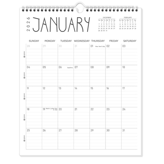 Guasslee Wall Calendar 2026-2027, 14"x11.5" Vertical Wall Calendar 2026, 18-Month Desk Planner From 2026 Jan - 2027 Jun, Monthly Hanging Planner Spiral Bound For School Home Office Organizing - Medaid International
