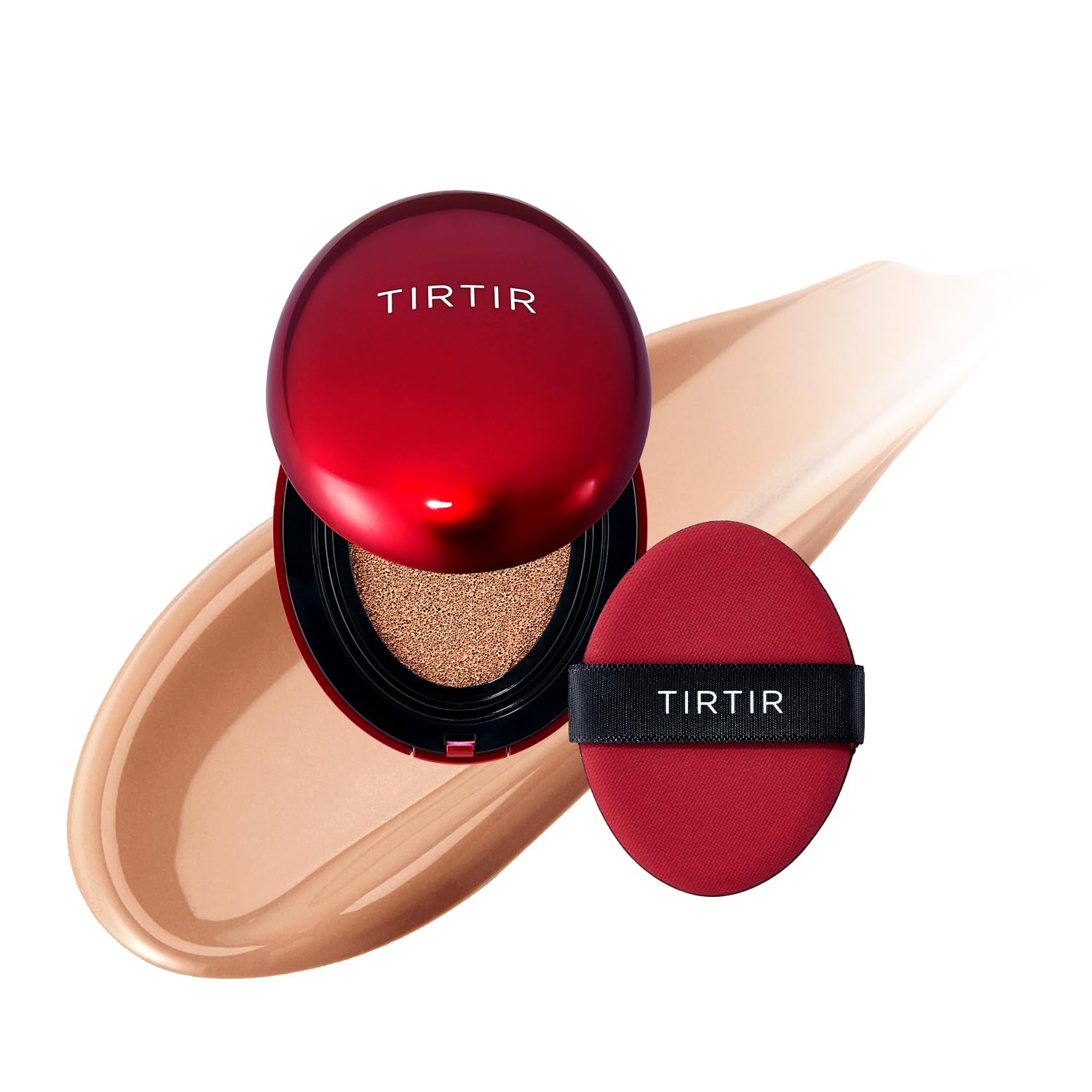 TIRTIR Mask Fit Red Cushion Foundation | Japan's No.1 Choice for Glass skin, Long-Lasting, Lightweight, Buildable Coverage, Semi-Matte (23N Sand, 0.63 Fl Oz (Pack of 1)) - Medaid