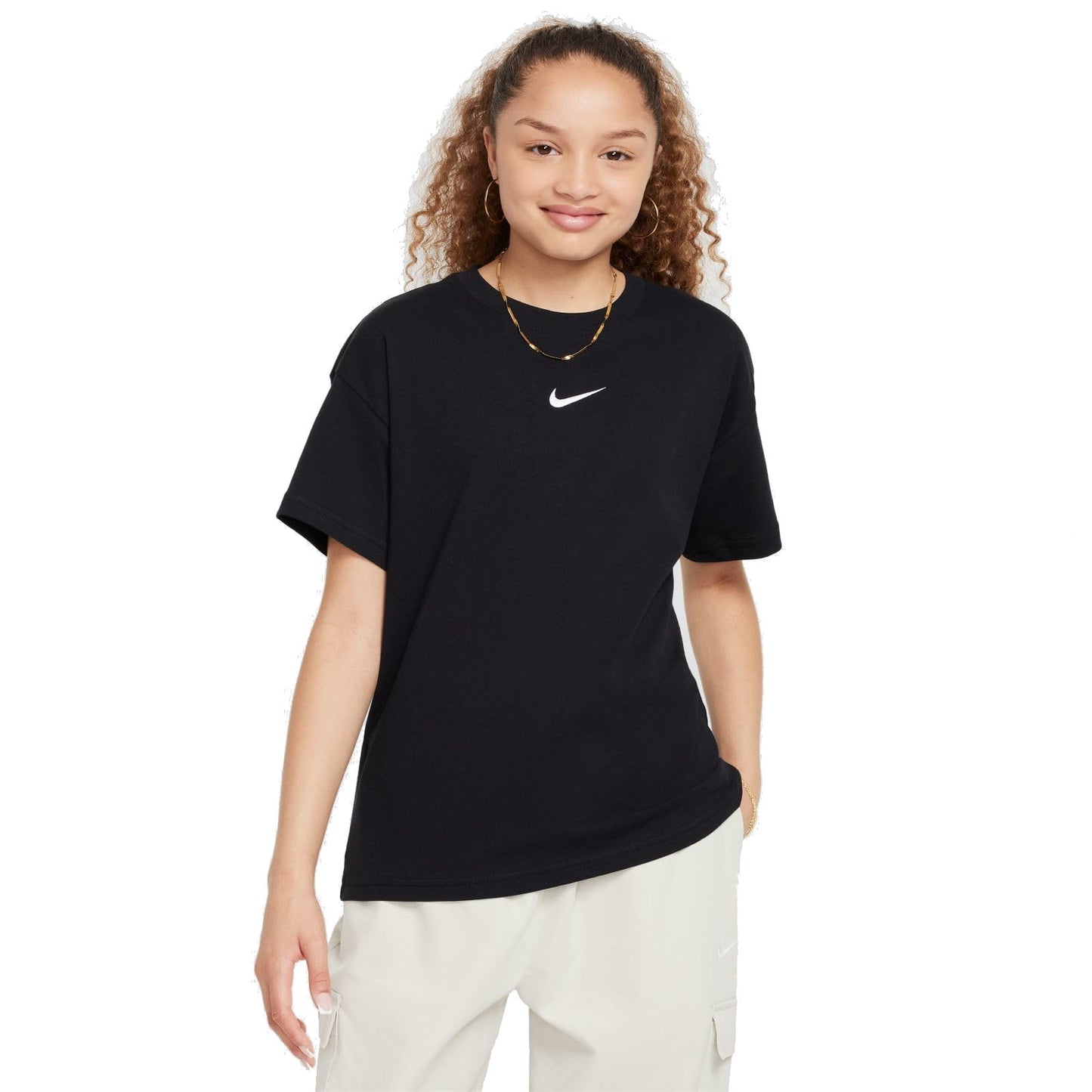 Nike Unisex Kid's Big Girls' Club Essential T-Shirt, Black - Medaid International