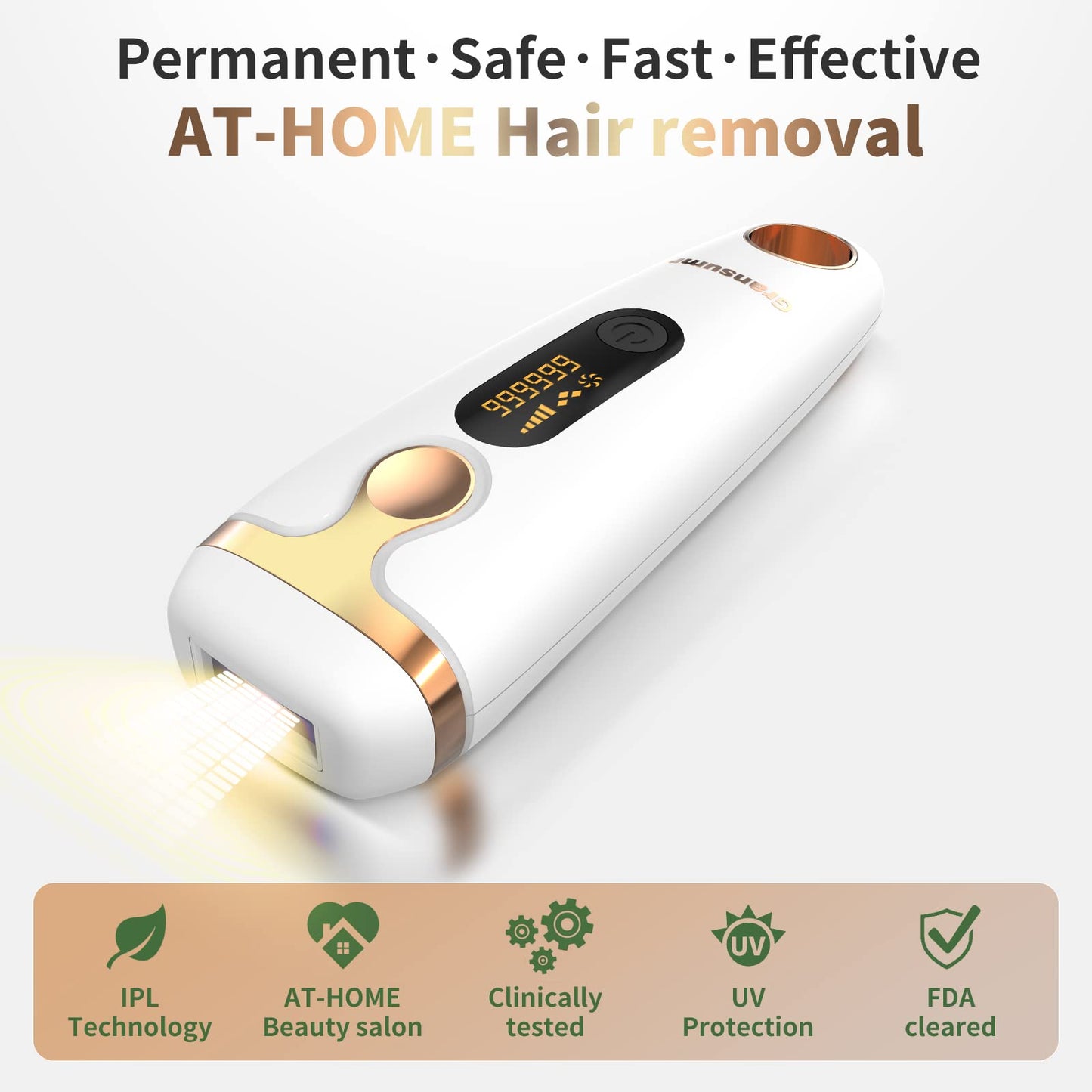 IPL Laser Hair Removal Device Permanent Painless Remover Reduction in Hair Regrowth for Women and Man at Home Whole Body Armpits Back Legs Arms Face Bikini Line, Corded - Medaid International